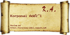 Korponai Adél névjegykártya
